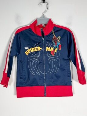 Universal Studios Kids Size 2/3T Spider-Man Kids Blue Red Zipper Front Jacket